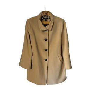 LL Collezioni Italia Womens Camelhair Coat Size 14 Button Front Made In Guatemal